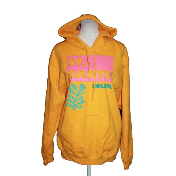 Alla Berman St Barts Soleil Hoodie Boyfriend Sweatshirt Size Small Orange NEW - Picture 1 of 2